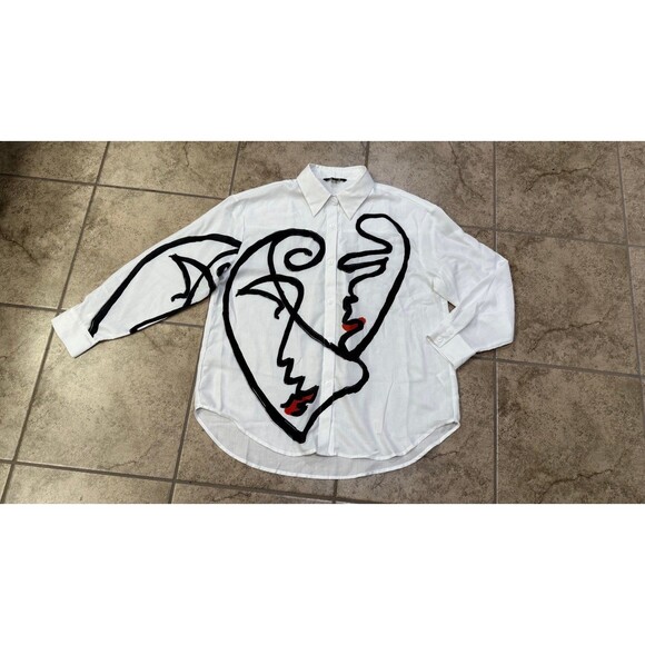 ADOR Blouse Button Down Shirt - Picture 6 of 7